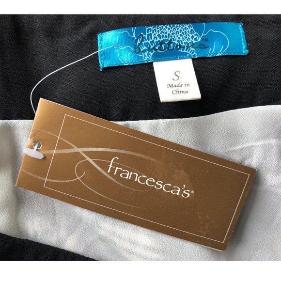 Francesca Skirt Purple White Black Palm Tree Print Short Flare Lined Size Small - Picture 5 of 5